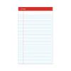 Perforated Writing Pads, Wide Ruled, 8.5" x 14", White Paper, 50 Sheets/Pad, 12 Pads