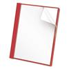 Clear Front Report Cover, Prong Fastener, 0.5" Capacity, 8.5 x 11, Clear/Red, 25/Box