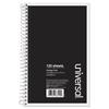 3-Subject Wirebound Notebook, Medium/College Ruled, 9.5" x 6", White Paper, Black Cover, 120 Sheets