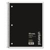 Wirebound Notebook, Medium/College Ruled, 8.5" x 11", White Paper, Black Cover, 100 Sheets