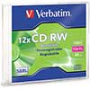 CD-RW Disc, 700MB/80min, 4x-12x, w/Slim Jewel Case, Silver