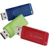 Store 'n' Go USB 2.0 Flash Drive, 4 GB, Red/Green/Blue, 3/PK