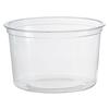 Deli Container, Plastic, Round, 16 oz, Clear, 50 Containers/Pack, 10 Packs/Carton