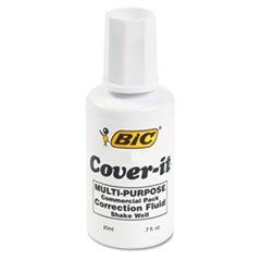 Cover-It Correction Fluid, 20 ml Bottle, White, DZ