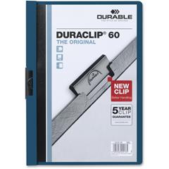 DURACLIP® Report Cover, 30 Sheet Capacity, Punchless, Vinyl, Dark Blue, 25/BX