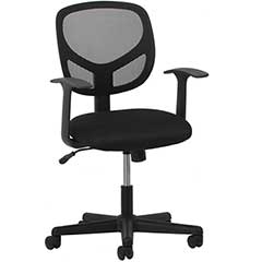 Swivel Mesh Task Chair with Arms, Black