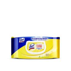 Disinfecting Wipes Flatpack, Lemon & Lime Blossom Scent, 80/Pack