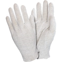 Cotton Inspection Glove, Mens, Light Wt, White, Unhemmed, 100% Cotton, 12 Pairs