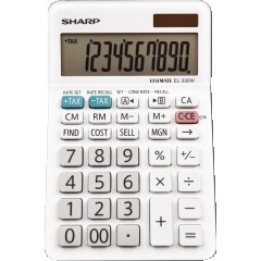 Sharp EL-244WB Business Calculator White 2.125 8 Digit Extra Large LCD Display 
