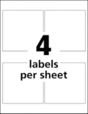 4 Labels per sheet