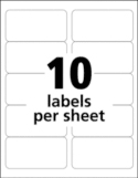 10 Labels per sheet