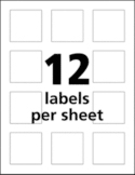 12 Labels per sheet
