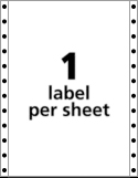 1 Label per sheet
