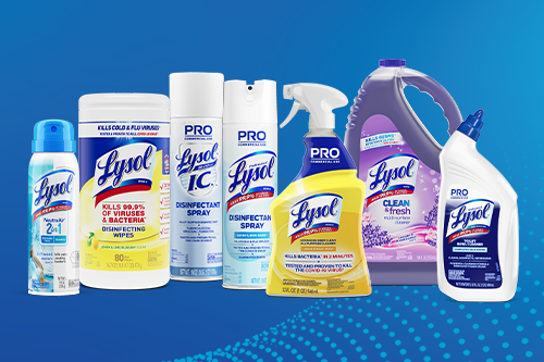Item Being Wiped with Lysol Cleaner