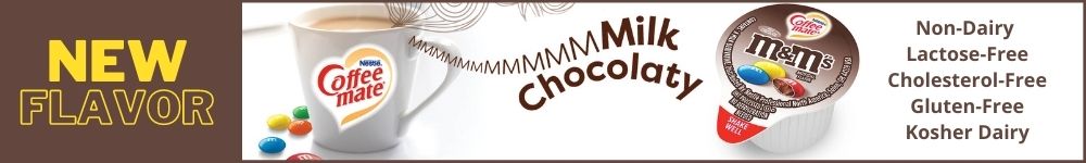 New Coffee mate flavor - M&M milk chocolate non-dairy, lactose, gluten, and cholesterol free creamer