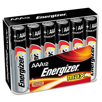 Energizer MAX Alkaline Batteries, AAA, 12/PK
