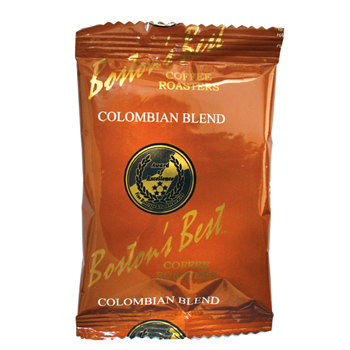 Boston&#39;s Best Coffee Roasters Ground Coffee, Colombian Blend, 2 oz. Bag, 42/CS