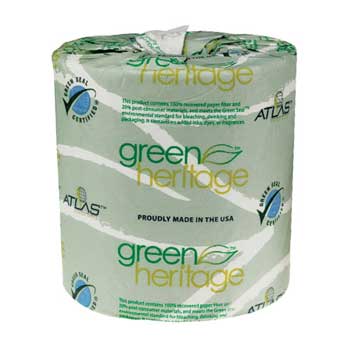Resolute Tissue Green Heritage&#174; Bathroom Tissue, 1-Ply, 1,000 Sheets/Roll, 96 RL/CT