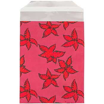 JAM Paper Envelope with Peal &amp; Seal Closure, 7&quot; x 9 1/2&quot;, Red with Holly Foil, 100/PK