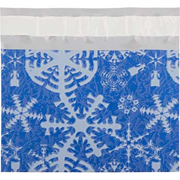 JAM Paper Booklet Premium Foil Envelopes, Blue with White Snowflakes, 5&quot; x 6 1/8&quot;, 100/PK