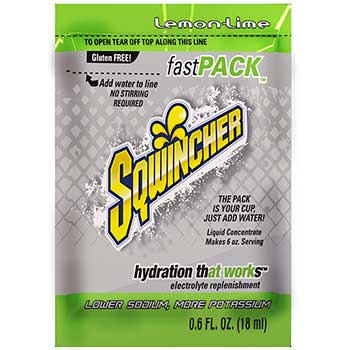Sqwincher Fast Pack Drink Package, Lemon-Lime, .6oz Packet, 200/Carton