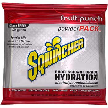 Sqwincher Powder Pack Concentrated Activity Drink, Fruit Punch, 23.83 oz. Packet, 32/CT