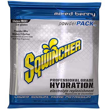 Sqwincher Powder Pack™ Electrolyte Hydration Drink Mix, 5 gal., Mixed Berry, 16/CS