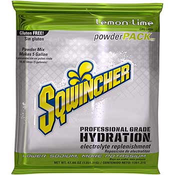 Sqwincher Powder Pack™ Electrolyte Hydration Drink Mix, 5 gal., Lemon-Lime, 16/CS