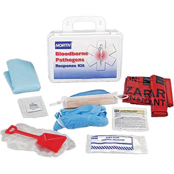 Honeywell North&#174; Bloodborne Pathogen Response Kit, 16 Person, Plastic, White