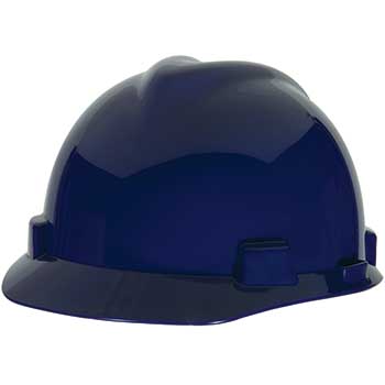 MSA Slotted Cap Style, Dark Blue, 4-pt Fas-Trac III Suspension