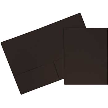 JAM Paper Premium Matte Cardstock Twin Pocket Folders, Chocolate Brown, 100/BX