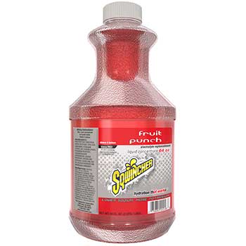 Sqwincher Liquid Concentrate Electrolyte Drink, Fruit Punch, 64oz Bottles, 6/Carton