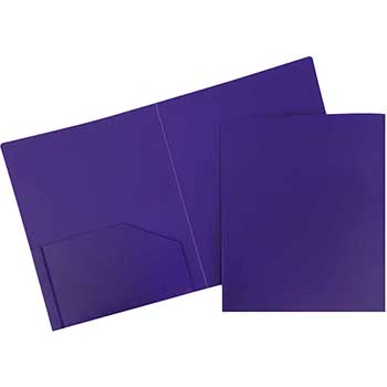JAM Paper Heavy Duty Plastic Folders, 9 1/2&quot; x 11 5/8&quot;, Purple, 108/BX