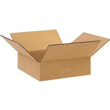 W.B. Mason Co. Flat Corrugated boxes, 10&quot; x 10&quot; x 3&quot;, Kraft, 25/BD