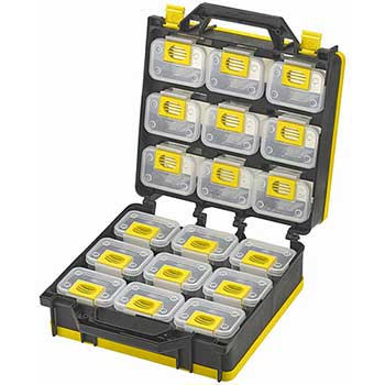 ShopSol Portable Storage Case, 2- Sided, 18 Bin