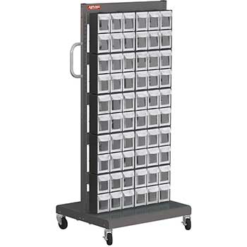 Shuter Mobile Parts Cart, 6 Flip Out Bins, 1-Sided