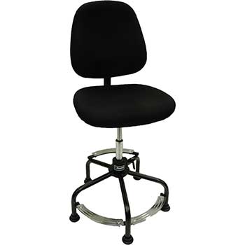 ShopSol All Purpose Workbench Chair Big and Tall, 18&quot;-36&quot;, Black Fabric