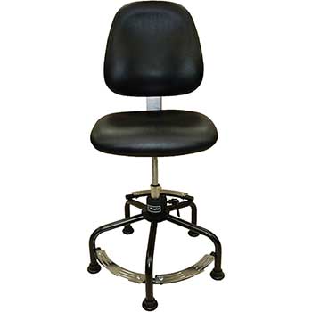ShopSol All Purpose Workbench Chair Big and Tall, 18&quot;-36&quot;, Black Vinyl
