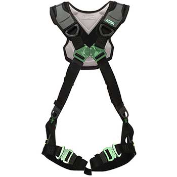 MSA V-FLEX Harness, Super Extra Large, Back D-Ring, Tongue Buckle Leg Straps
