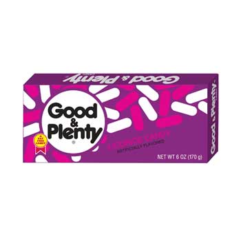 Good &amp; Plenty Licorice Candy Box, 6 oz., 12/CS