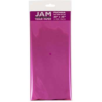 JAM Paper Tissue Paper, Fuchsia Hot Pink Mylar, 3 Sheets