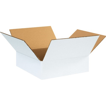 W.B. Mason Co. Corrugated boxes, 12&quot; x 12&quot; x 4&quot;, White, 25/BD