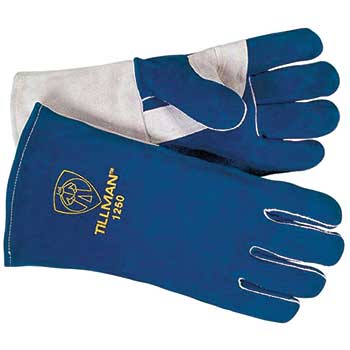 Tillman 1250 Premium Split Cowhide Welding Gloves, Insulated, Blue, Medium