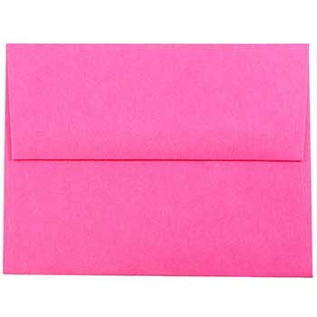 JAM Paper A2 Invitation Envelopes, 4 3/8&quot; x 5 3/4&quot;, Fuchsia Pink, 50/BX