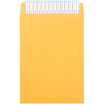 JAM Paper Open End Catalog Recycled Envelopes with Peel &amp; Seal Closure, 7 1/2&quot; x 10 1/2&quot;, Brown Kraft Manila, 500/BX