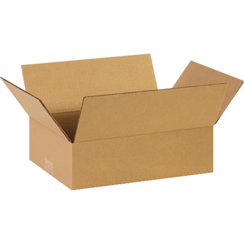 W.B. Mason Co. Flat Corrugated boxes, 13&quot; x 9&quot; x 4&quot;, Kraft, 25/BD