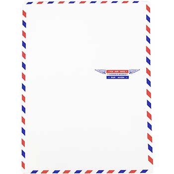 JAM Paper Airmail Envelopes, 9&quot; x 12&quot;, White, 25/PK