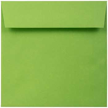 JAM Paper Square Invitation Envelopes, 5 1/2&quot; x 5 1/2&quot;, Citrus Lime, 1000/CT