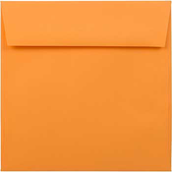 JAM Paper Square Invitation Envelopes, 5 1/2&quot; x 5 1/2&quot;, Ultra Orange, 25/PK