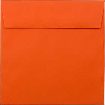 JAM Paper Square Invitation Envelopes, 5 1/2&quot; x 5 1/2&quot;, Orange Recycled, 25/PK